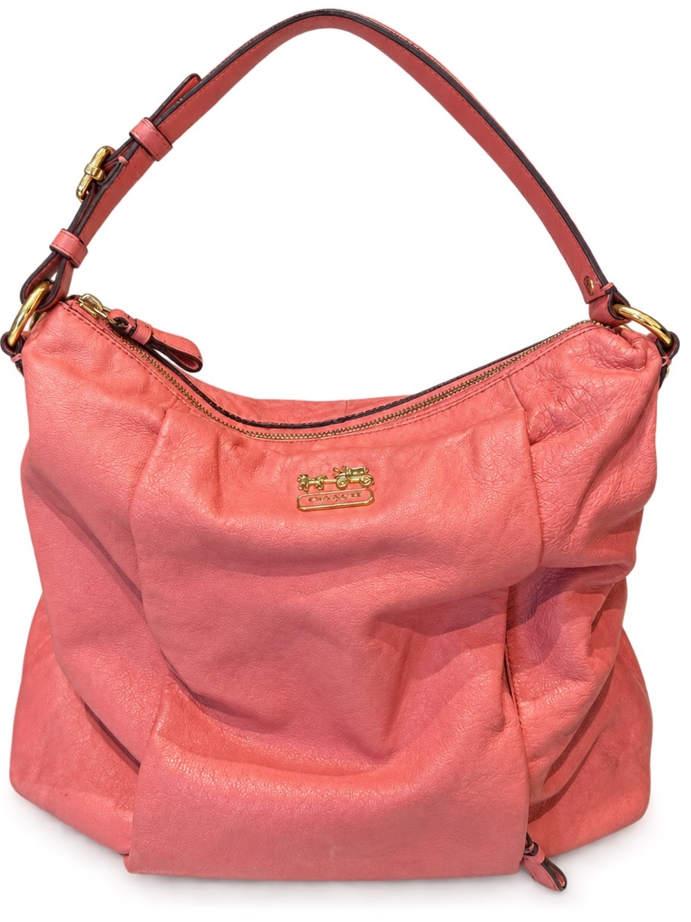 Coach Madison Isabelle 21224 Persimmon Leather Hobo Shoulder Bag